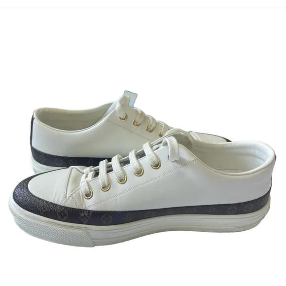 Louis Vuitton White Leather Sneakers - Picture 7 of 11